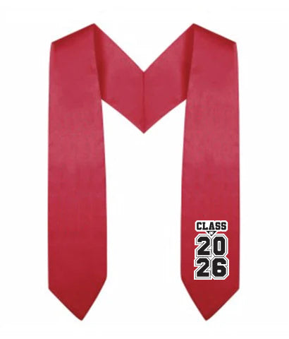 Red Preschool & Kindergarten Class of 2025/2026 Graduation Stole