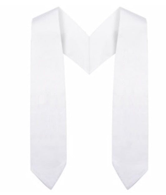 White Preschool & Kindergarten Graduation Stole - Stoles.com