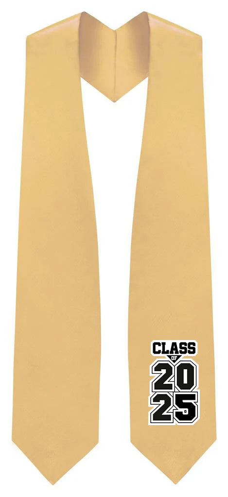 Antique Gold "Class of 2024/2025" Graduation Stole