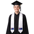 Australia international patch graduation stole featuring an Australian flag patch, perfect for graduation ceremonies and cultural celebrations.