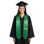 Brazil graduation stole featuring the Brazilian flag, perfect for graduation ceremonies and cultural celebrations.