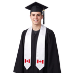 Canada international graduation stole featuring a Canadian flag patch, perfect for graduation ceremonies and cultural celebrations.