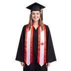 Canada graduation stole featuring the Canadian flag, perfect for graduation ceremonies and cultural celebrations.⠋