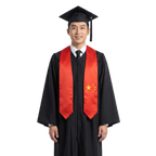 China graduation stole featuring the Chinese flag, perfect for graduation ceremonies and cultural celebrations.