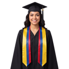 Colombia international patch graduation stole featuring a Colombian flag patch, perfect for graduation ceremonies and cultural celebrations.