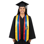 Ecuador international flag graduation stole featuring the Ecuadorian flag, perfect for graduation ceremonies and cultural celebrations.