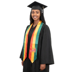 Ethiopia graduation stole featuring the Ethiopian flag, perfect for graduation ceremonies and cultural celebrations.⠋