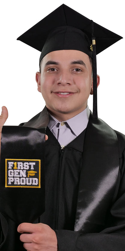 Black First Gen Proud Graduation Stole