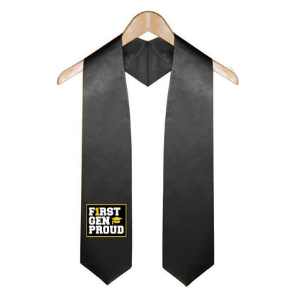 Black First Gen Proud Graduation Stole