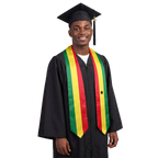 Ghana graduation stole featuring a Ghanaian flag sash, perfect for graduation ceremonies and cultural celebrations.