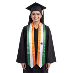 India graduation stole featuring the Indian flag, perfect for graduation ceremonies and cultural celebrations.