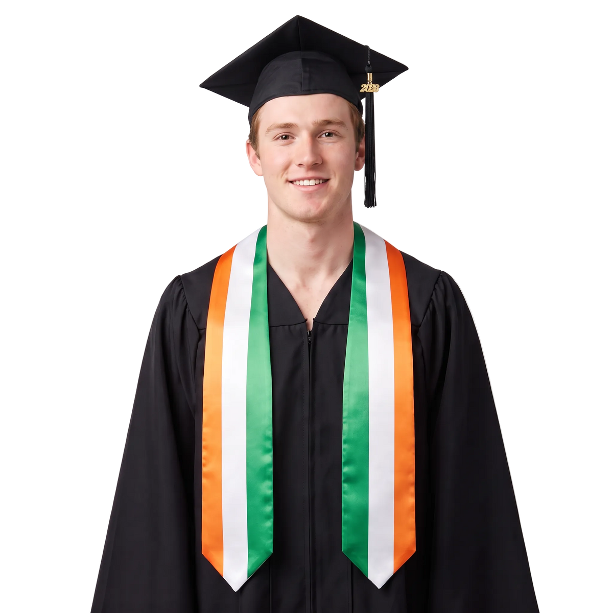 Ireland graduation stole featuring an Irish flag sash, perfect for graduation ceremonies and cultural celebrations.