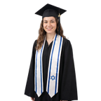 Israel graduation stole featuring an Israeli flag sash, perfect for graduation ceremonies and cultural celebrations.⠋