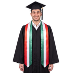 Italy graduation stole featuring the Italian flag, perfect for graduation ceremonies and cultural celebrations.