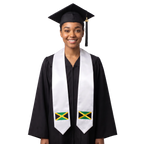 Jamaica international graduation stole featuring a Jamaican flag patch, perfect for graduation ceremonies and cultural celebrations.⠋