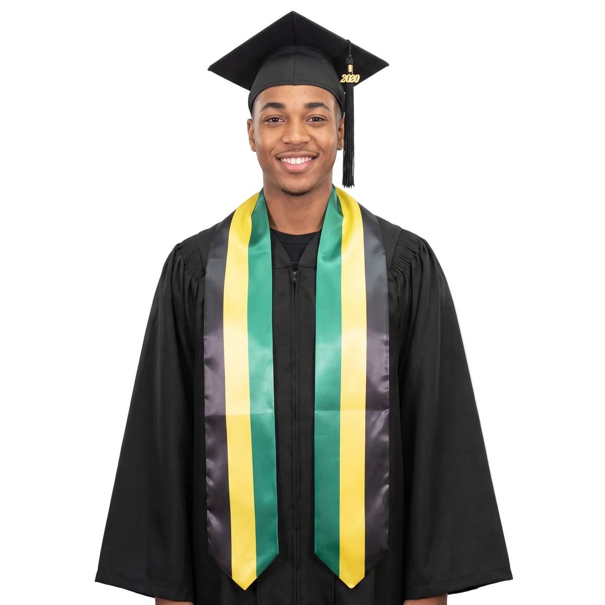 Jamaican graduation stole featuring the Jamaican flag, perfect for graduation ceremonies and cultural celebrations.