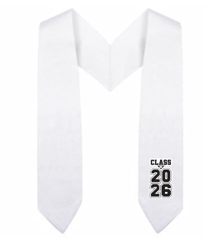 White Preschool & Kindergarten Class of 2025/2026 Graduation Stole