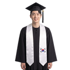 Korean graduation stole featuring a Korean flag sash, perfect for graduation ceremonies and cultural celebrations.
