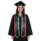 Libya graduation stole featuring a Libyan flag sash, perfect for graduation ceremonies and cultural celebrations.