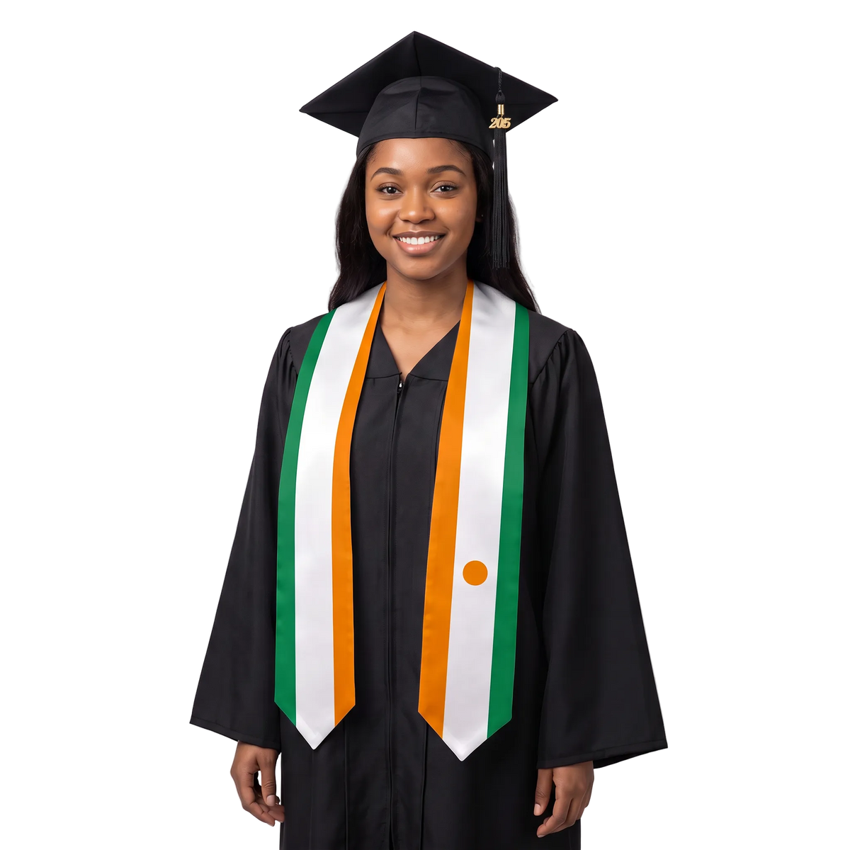 Niger graduation stole featuring a Niger flag sash, perfect for graduation ceremonies and cultural celebrations.
