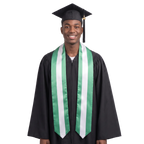 Nigeria graduation stole featuring a Nigerian flag sash, perfect for graduation ceremonies and cultural celebrations.