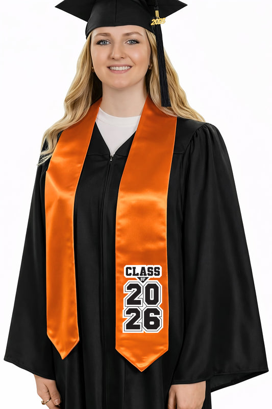 Orange "Class of 2025/2026" Graduation Stole