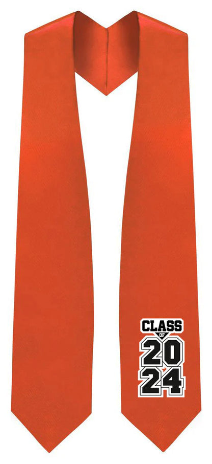 Orange "Class of 2024/2025" Graduation Stole