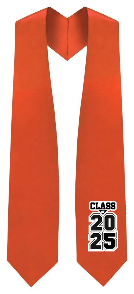 Orange "Class of 2024/2025" Graduation Stole