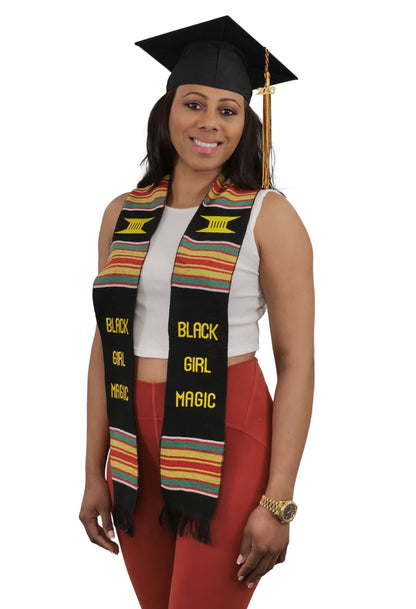 Black Girl Magic Kente Cloth Graduation Stole