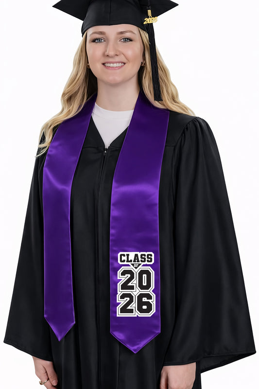 Purple "Class of 2025/2026" Graduation Stole