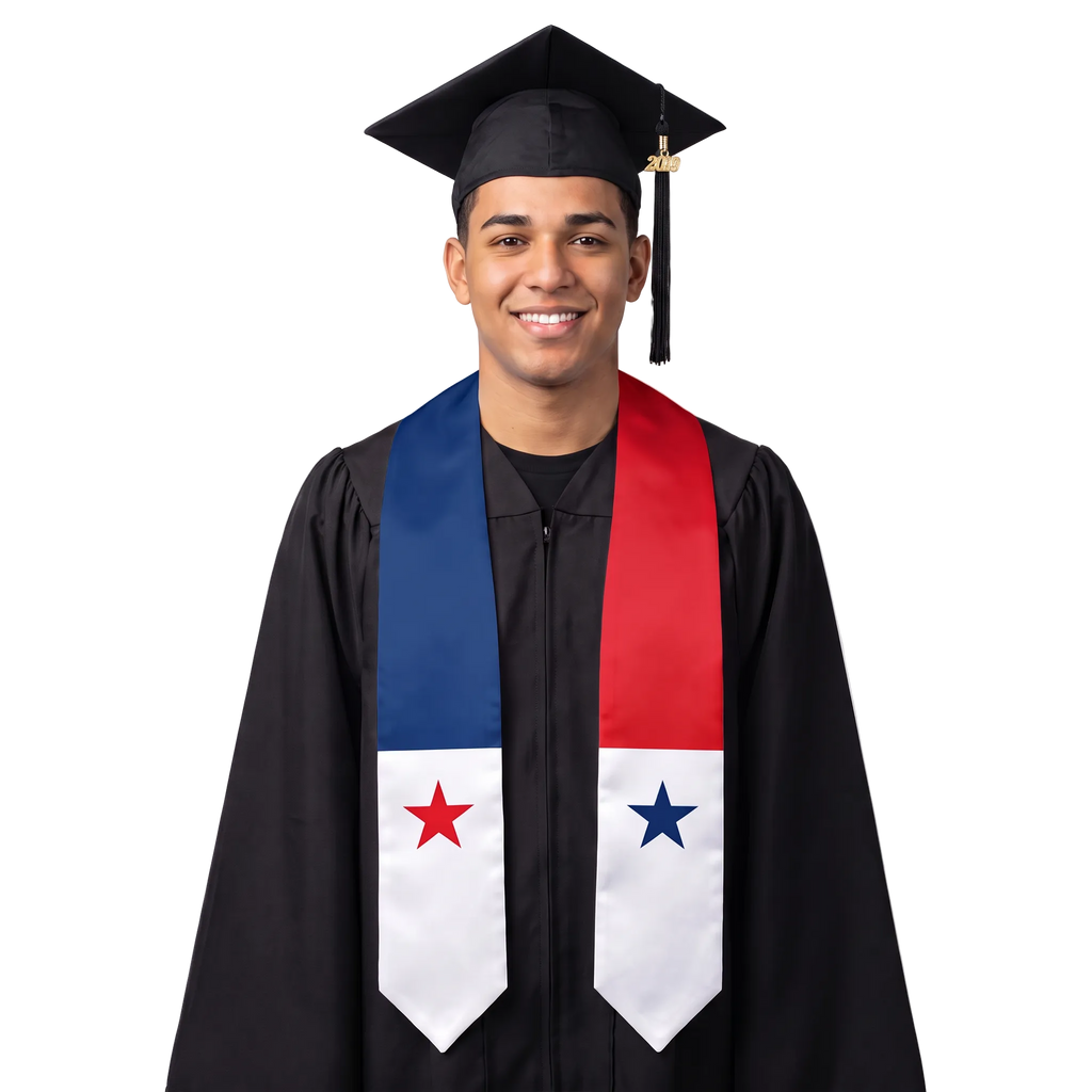 Panama graduation stole featuring the Panamanian flag, perfect for graduation ceremonies and cultural celebrations.