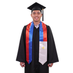 Philippines graduation stole featuring the Philippine flag, perfect for graduation ceremonies and cultural celebrations.