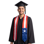 Puerto Rico graduation stole featuring the Puerto Rican flag, perfect for graduation ceremonies and cultural celebrations.