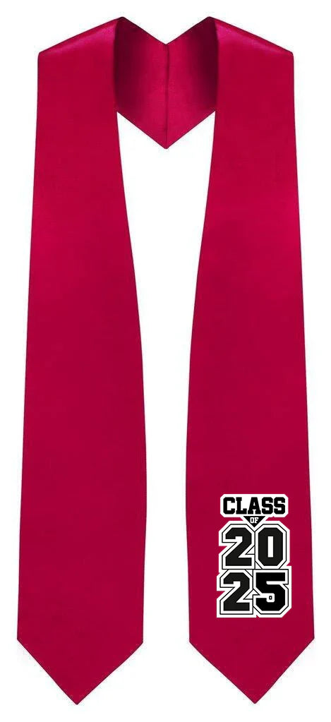 Red "Class of 2024/2025" Graduation Stole