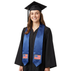 United States of America international graduation stole featuring an American flag patch, perfect for graduation ceremonies and cultural celebrations.