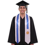 Uruguay graduation stole featuring a Uruguayan flag sash, perfect for graduation ceremonies and cultural celebrations.⠋
