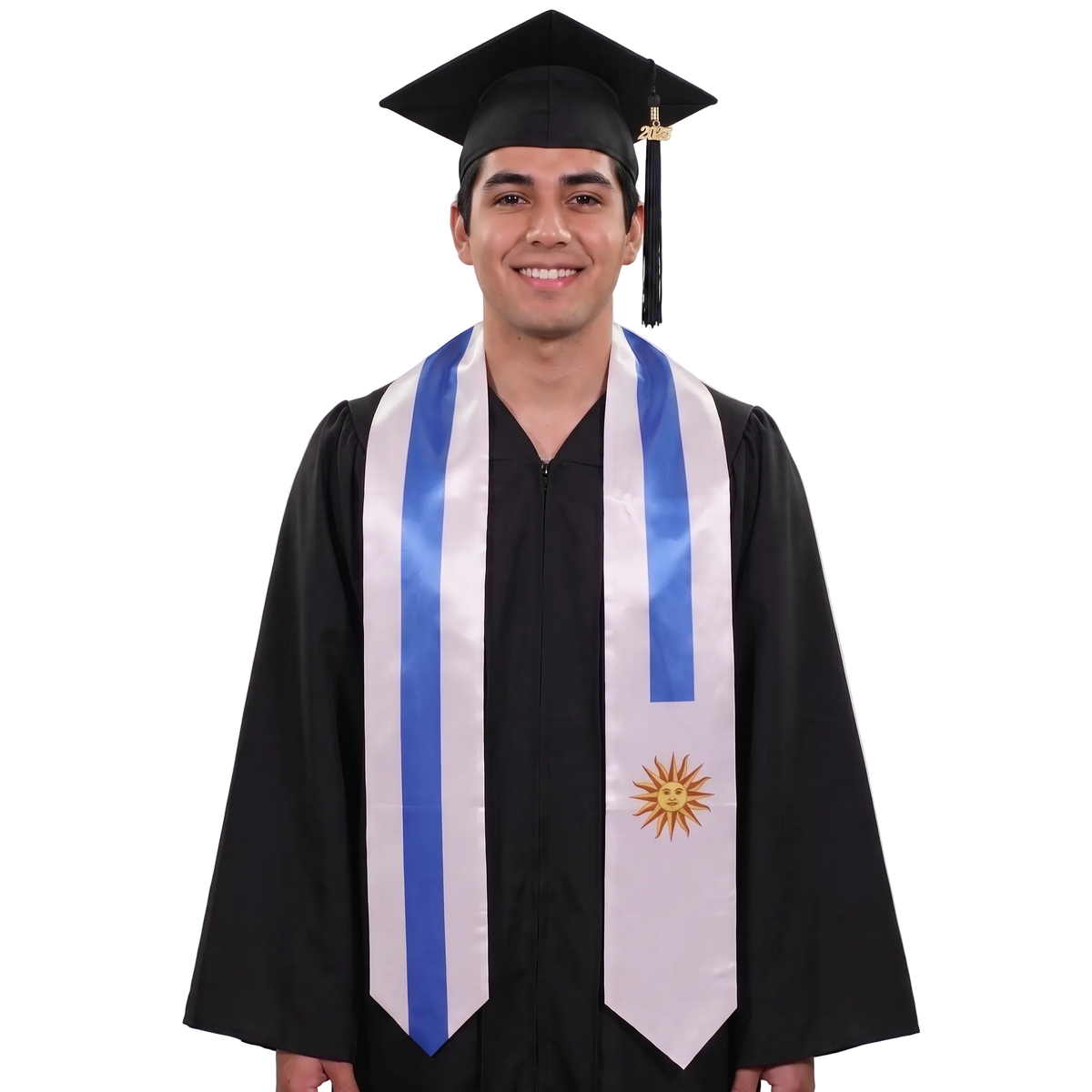 Uruguay graduation stole featuring a Uruguayan flag sash, perfect for graduation ceremonies and cultural celebrations.⠋