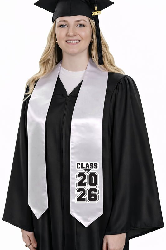 White "Class of 2025/2026" Graduation Stole