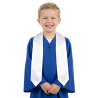 White Preschool Kindergarten Graduation Stole - satin sash for early childhood graduation ceremony