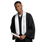 White Valedictorian Graduation Stole – Satin Honor Sash for Ceremony