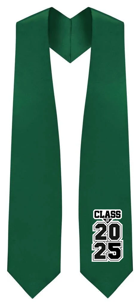 Hunter Green "Class of 2024/2025" Graduation Stole