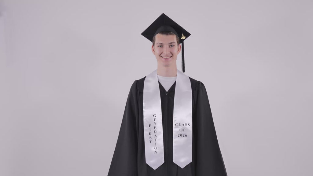 White "First Generation" 2026 Graduation Stole