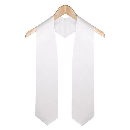 White Graduation Stole - Stoles.com