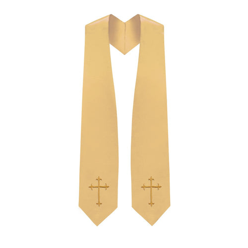 Antique Gold Choir Stole with Crosses