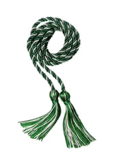 Emerald Green and White Intertwined Honor Cord Graduation Honor Cord - College & High School Honor Cords