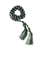 Hunter Green and White Intertwined Honor Cord Graduation Honor Cord - College & High School Honor Cords