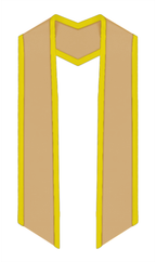 Plain Graduation Stole Slanted End With Gold Trim - 60" Long - Stoles.com