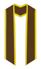 Plain Graduation Stole Slanted End With Gold Trim - 72" Long - Stoles.com