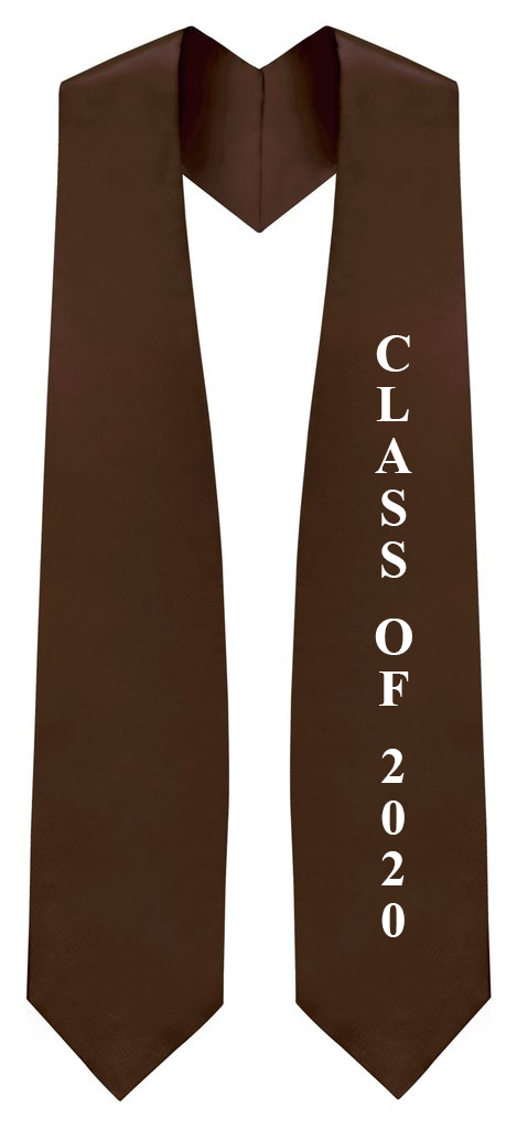 Brown "Class of 2020" Graduation Stole - Stoles.com