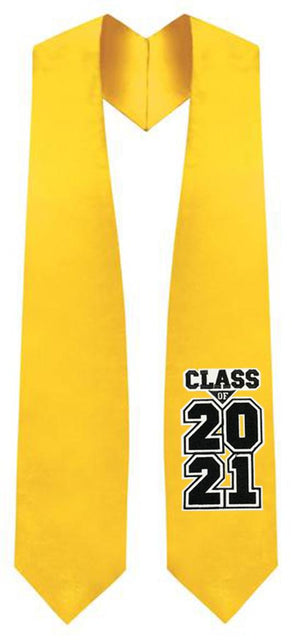 Gold "Class of 2021" Graduation Stole